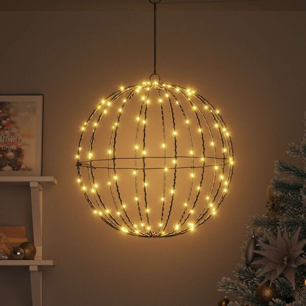 vidaXL Boule avec 160 LED Blanc chaud 50,5 x 50,5 x 52 cm M&eacute;tal
