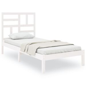 vidaXL Cadre de lit sans matelas blanc bois massif 100x200 cm