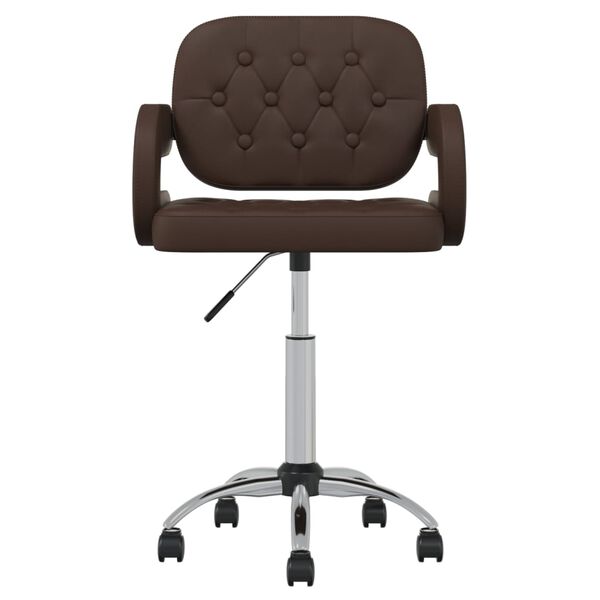 vidaXL Chaise pivotante de salle &agrave; manger Marron Similicuir