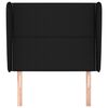 vidaXL T&ecirc;te de lit avec oreilles Noir 93x23x118/128 cm Tissu
