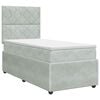 vidaXL Lit boxspring avec matelas Gris clair Simple Velours