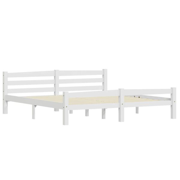vidaXL Cadre de lit sans matelas blanc bois massif de pin 180x200 cm