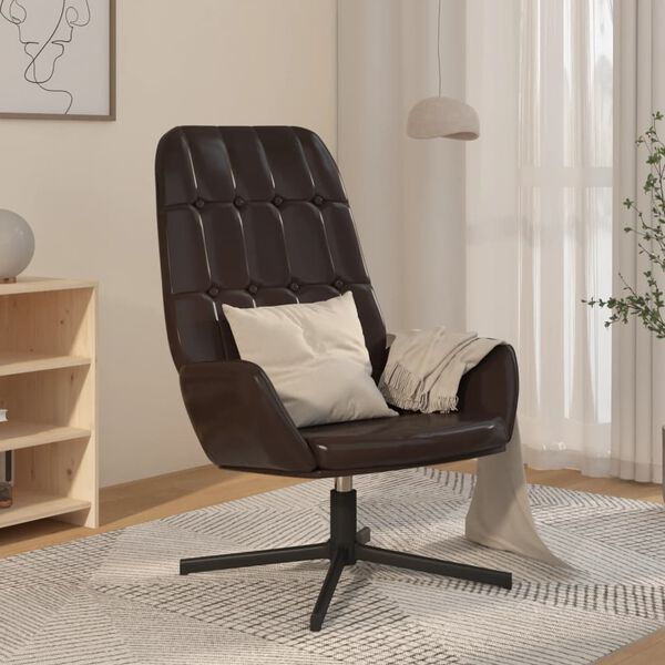 vidaXL Chaise de relaxation Marron brillant Similicuir