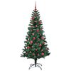vidaXL Sapin de No&euml;l artificiel pr&eacute;-&eacute;clair&eacute; Vert 150 cm PVC et m&eacute;tal