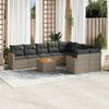 vidaXL Salon de jardin avec coussins 10 pcs gris r&eacute;sine tress&eacute;e