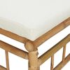 vidaXL Salon de jardin 3 pcs avec coussins blanc cr&egrave;me bambou