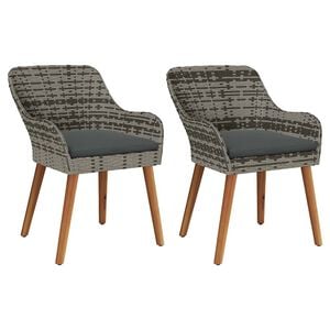vidaXL Chaise de jardin 2 pc Gris polyrotin