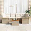 vidaXL Ensemble de canap&eacute; de jardin avec coussin 7 pcs Beige polyrotin