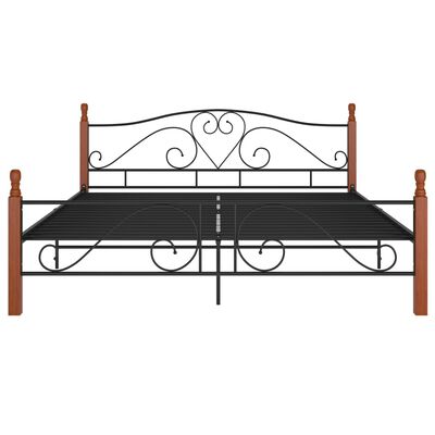 vidaXL Cadre de lit sans matelas noir métal 180x200 cm