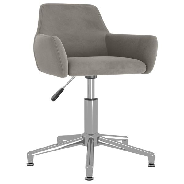 vidaXL Chaises pivotantes &agrave; manger lot de 2 Gris clair Velours