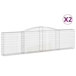 vidaXL Paniers &agrave; gabions arqu&eacute;s 2 pcs 400x30x100/120 cm Fer galvanis&eacute;
