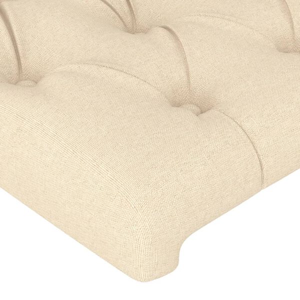 vidaXL T&ecirc;tes de lit Cr&egrave;me 144x7x78/88 cm Tissu