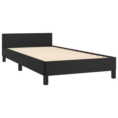 vidaXL Cadre de lit avec tête de lit sans matelas noir 80x200 cm