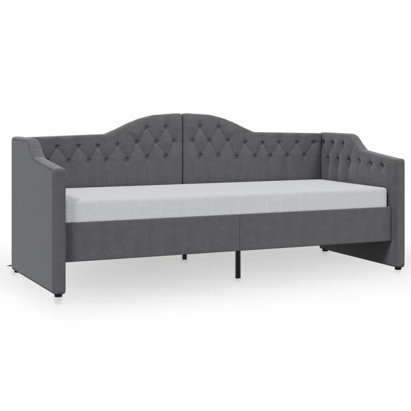 vidaXL Lit avec matelas et &eacute;clairage USB Gris fonc&eacute; Tissu 90x200 cm