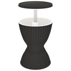 vidaXL Table &agrave; glaci&egrave;re 3 en 1 noir polypropyl&egrave;ne