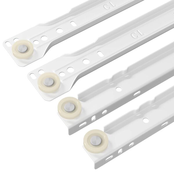 vidaXL Glissi&egrave;re de tiroir 2 pcs Blanc 400 mm Acier