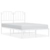 vidaXL Cadre de lit m&eacute;tal sans matelas et t&ecirc;te de lit blanc 120x200 cm