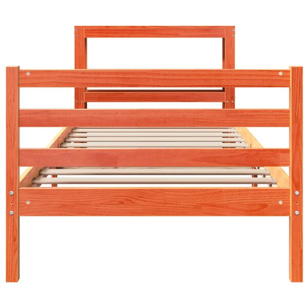 vidaXL Cadre de lit sans matelas cire marron 90x190 cm bois pin massif