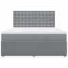 vidaXL Sommier &agrave; lattes de lit avec matelas Gris clair 180x200cm Tissu