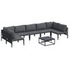 vidaXL Ensemble de canap&eacute; de jardin 8 pc Noir Acier