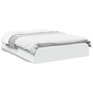 vidaXL Cadre de lit avec tiroirs sans matelas blanc 140x200 cm