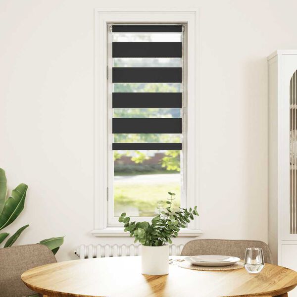 vidaXL Store z&egrave;bre noir 50x150 cm largeur du tissu 45,9 cm polyester