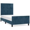 vidaXL Cadre de lit sans matelas bleu fonc&eacute; 100x200 cm velours