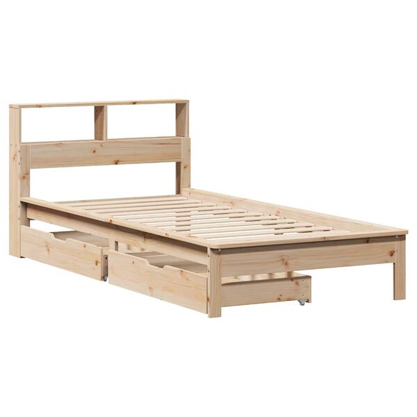 vidaXL Lit biblioth&egrave;que sans matelas 90x200 cm bois de pin massif