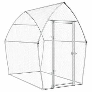vidaXL Cage pour poules argent&eacute; 200x105x182 cm acier galvanis&eacute;