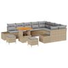 vidaXL Ensemble de canap&eacute; de jardin 12 pcs Beige Poly rotin