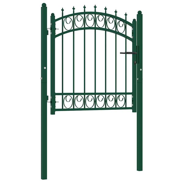 vidaXL Portail de cl&ocirc;ture Emmen avec pointes en acier 103&nbsp;x&nbsp;97&nbsp;cm vert