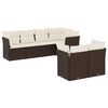 vidaXL Salon de jardin avec coussins 7 pcs marron r&eacute;sine tress&eacute;e