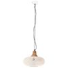 vidaXL Lampe suspendue industrielle Blanc Fer et bois solide 40 cm E27