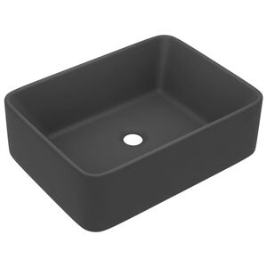 vidaXL Lavabo de luxe Gris fonc&eacute; mat 41x30x12 cm C&eacute;ramique
