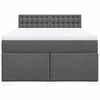 vidaXL Sommier &agrave; lattes de lit avec matelas Gris fonc&eacute; 160x200cm Tissu