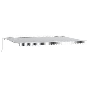 vidaXL Auvent manuel r&eacute;tractable anthracite et blanc 500x300 cm