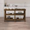 vidaXL Banc de travail Marron miel 142,5x50x80 cm Bois de pin massif