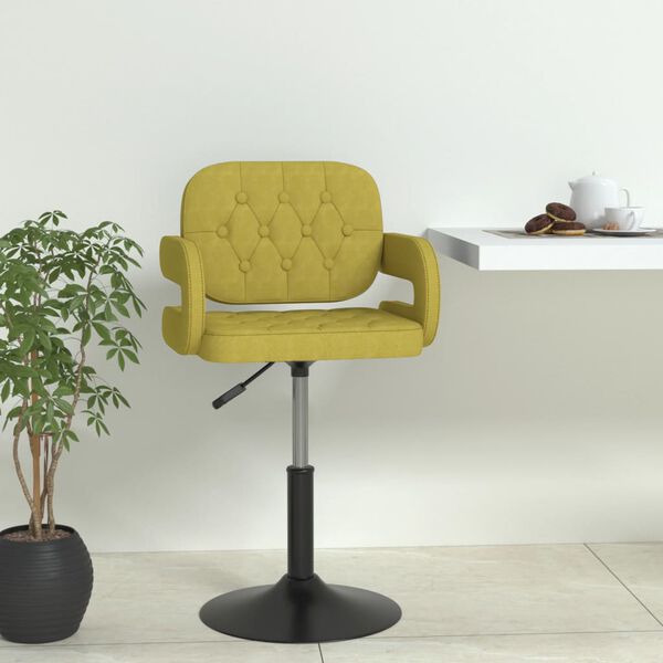 vidaXL Chaise pivotante &agrave; manger Vert Tissu