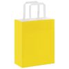 vidaXL Sacs en papier 50 pcs avec poign&eacute;es jaune 18x8x22 cm
