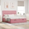 vidaXL Cadre de lit ottoman avec matelas rose 160x200 cm velours