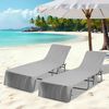 vidaXL Serviettes de Transat 2 pcs Gris fonc&eacute; 210 x 75 cm
