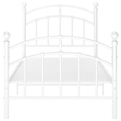 vidaXL Cadre de lit sans matelas blanc métal 90x200 cm