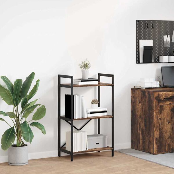 vidaXL &Eacute;tag&egrave;re Ch&ecirc;ne fum&eacute; 56 x 34 x 96 cm Bois d'ing&eacute;nierie