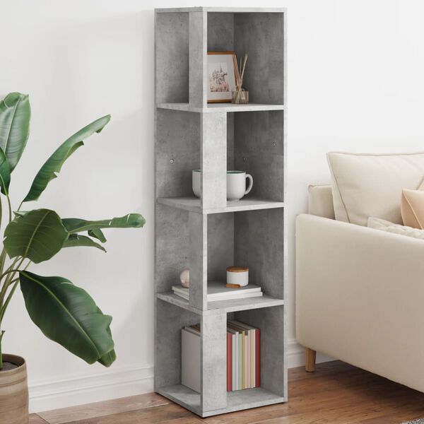 vidaXL Armoire d'angle Gris b&eacute;ton 33x33x132 cm Bois d&rsquo;ing&eacute;nierie