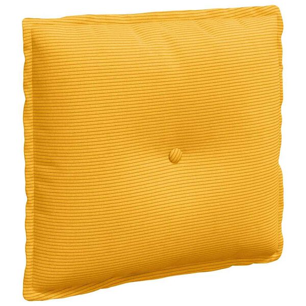 vidaXL Coussin de Dos Jaune clair 50 x 45 cm Tissu en velours c&ocirc;tel&eacute;