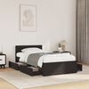 vidaXL Cadre de lit avec t&ecirc;te de lit sans matelas noir 100x200 cm