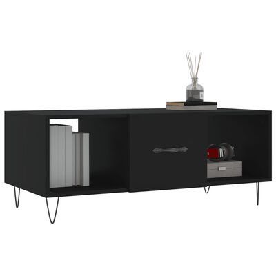 vidaXL Table basse noir 102x50x40 cm bois d'ingénierie