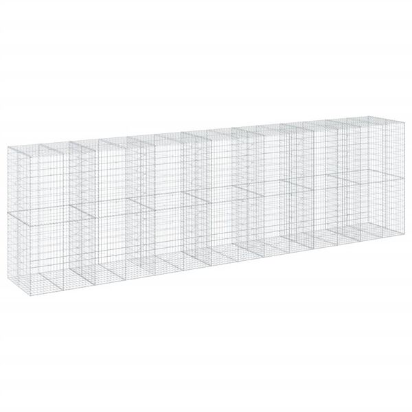 vidaXL Panier gabion avec couvercle 700x100x200 cm fer galvanis&eacute;