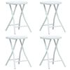 vidaXL Tabourets pliables de jardin lot de 4 blanc PEHD aspect rotin