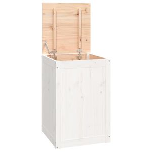 vidaXL Bo&icirc;te &agrave; linge Blanc 44x44x66 cm Bois massif de pin